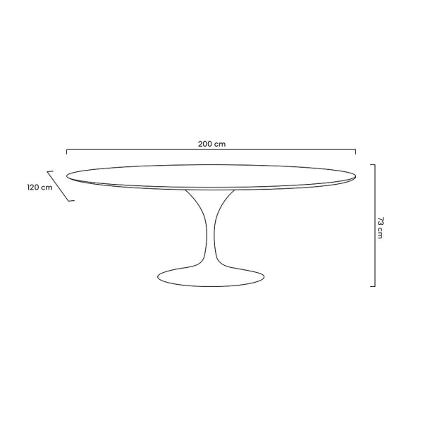 Stół TULIP ELLIPSE biały - blat owalny MDF, metal